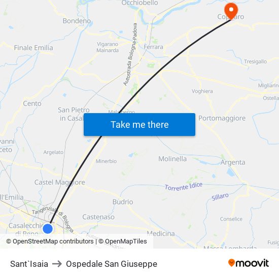 Sant`Isaia to Ospedale San Giuseppe map