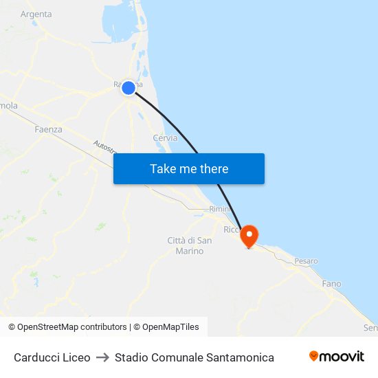 Carducci Liceo to Stadio Comunale Santamonica map