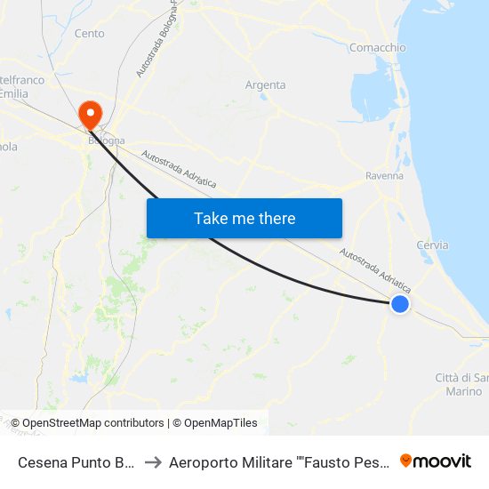 Cesena Punto Bus to Aeroporto Militare ""Fausto Pesci"" map