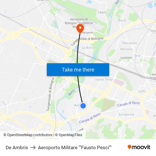 De Ambris to Aeroporto Militare ""Fausto Pesci"" map