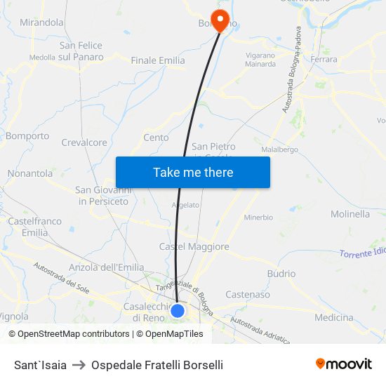 Sant`Isaia to Ospedale Fratelli Borselli map