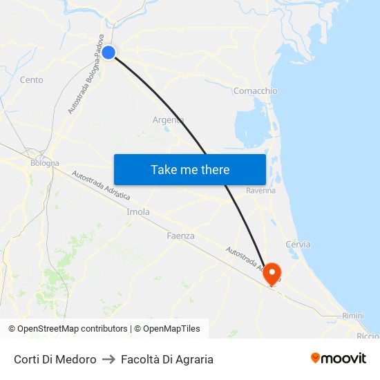 Corti Di Medoro to Facoltà Di Agraria map