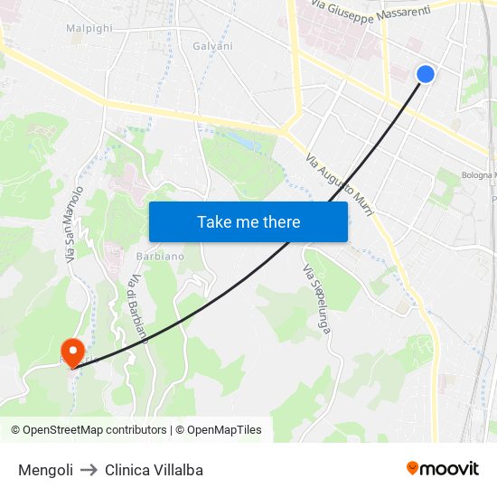 Mengoli to Clinica Villalba map