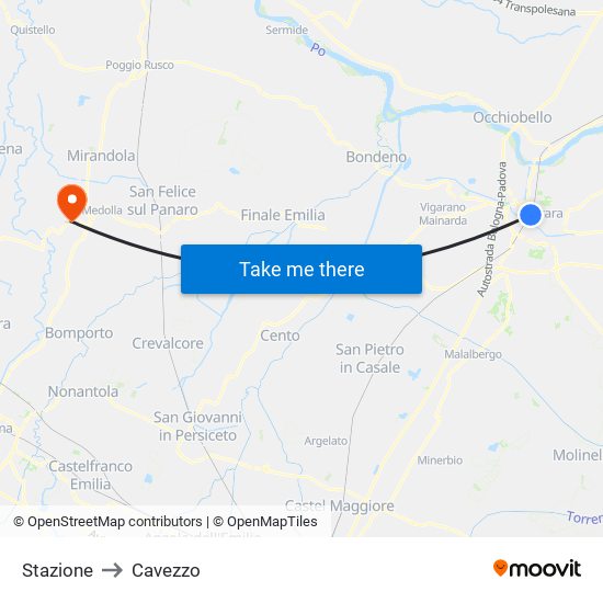 Stazione to Cavezzo map