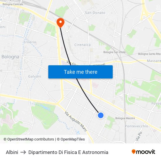 Albini to Dipartimento Di Fisica E Astronomia map