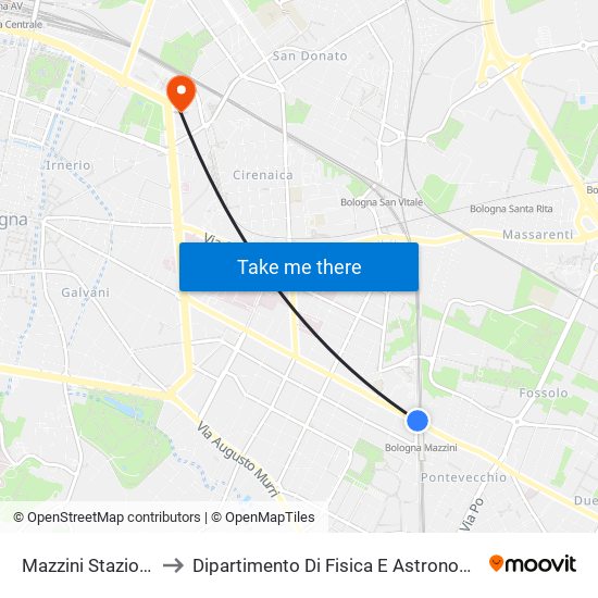 Mazzini Stazione to Dipartimento Di Fisica E Astronomia map