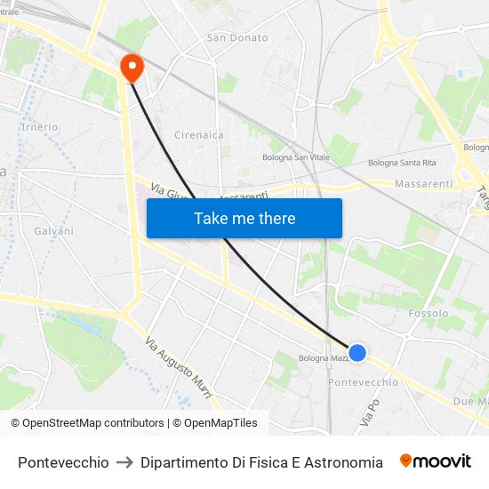 Pontevecchio to Dipartimento Di Fisica E Astronomia map