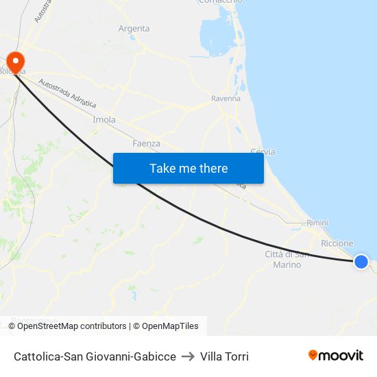 Cattolica-San Giovanni-Gabicce to Villa Torri map