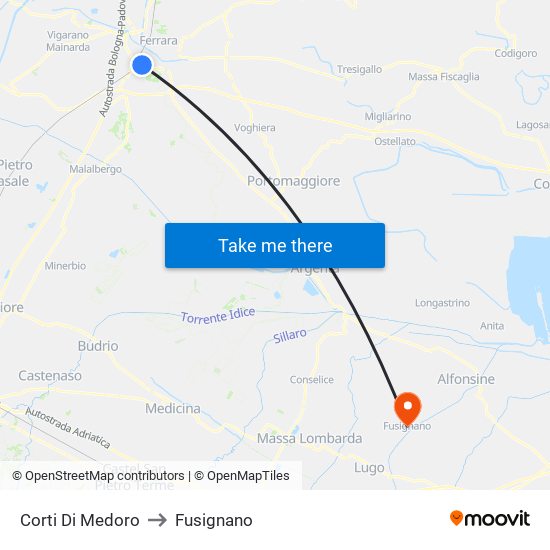 Corti Di Medoro to Fusignano map