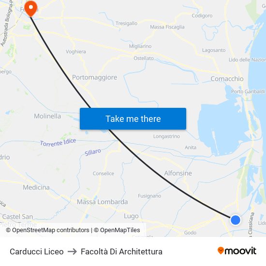 Carducci Liceo to Facoltà Di Architettura map