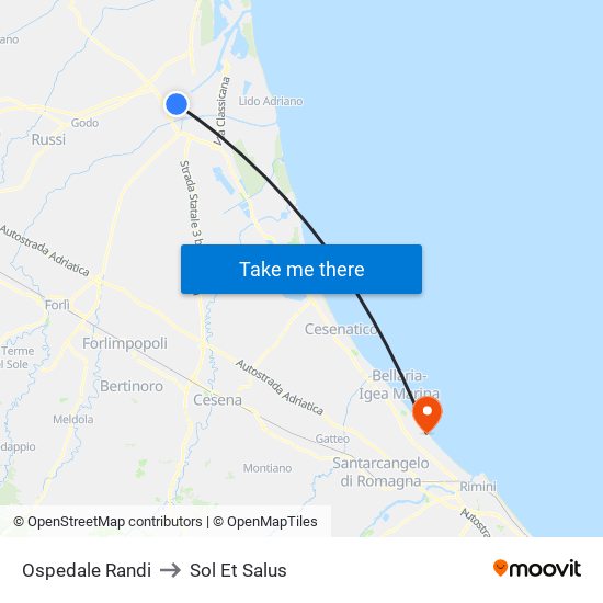 Ospedale Randi to Sol Et Salus map