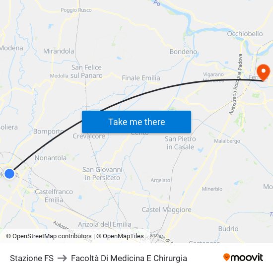 Stazione FS to Facoltà Di Medicina E Chirurgia map