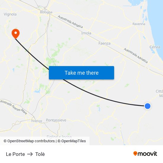 Le Porte to Tolè map