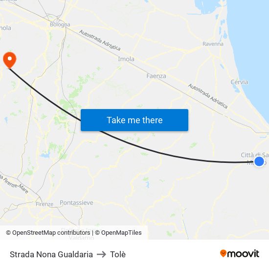 Strada Nona Gualdaria to Tolè map