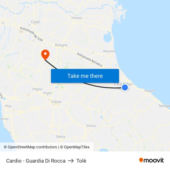 Cardio - Guardia Di Rocca to Tolè map