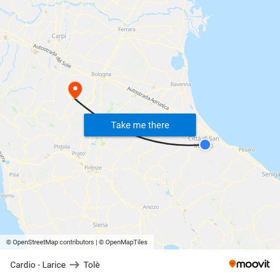 Cardio - Larice to Tolè map