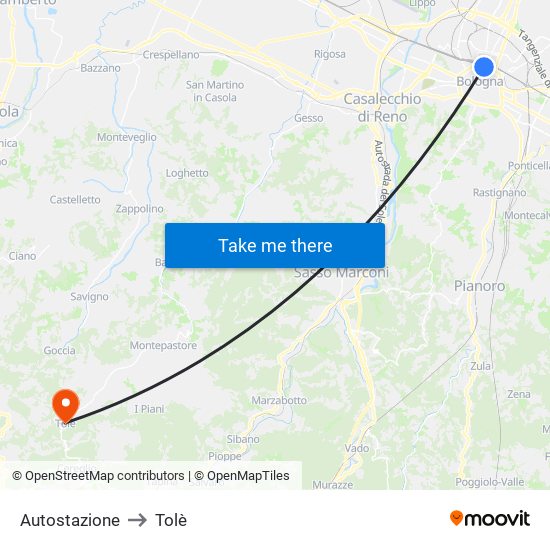 Autostazione to Tolè map