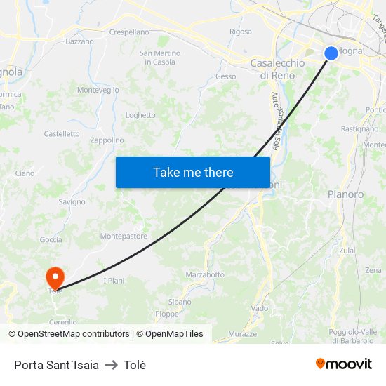 Porta Sant`Isaia to Tolè map