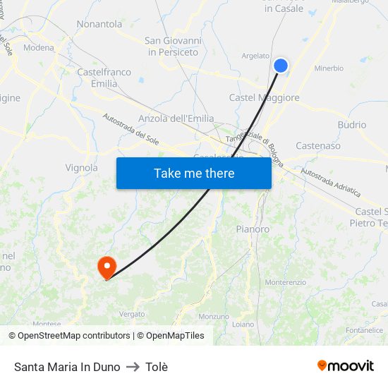 Santa Maria In Duno to Tolè map