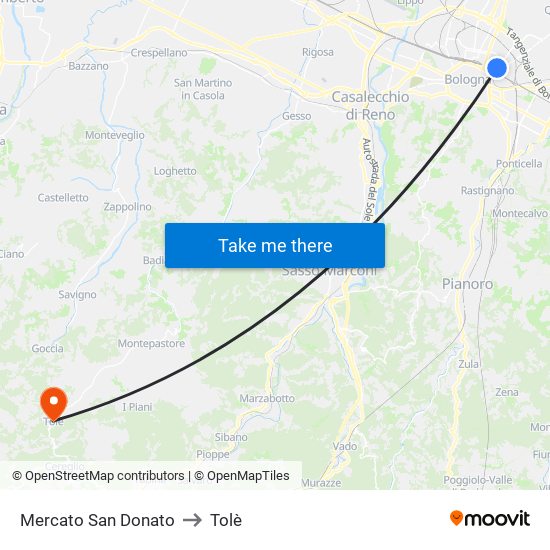 Mercato San Donato to Tolè map