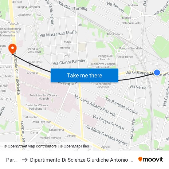 Parco to Dipartimento Di Scienze Giurdiche Antonio Cicu map