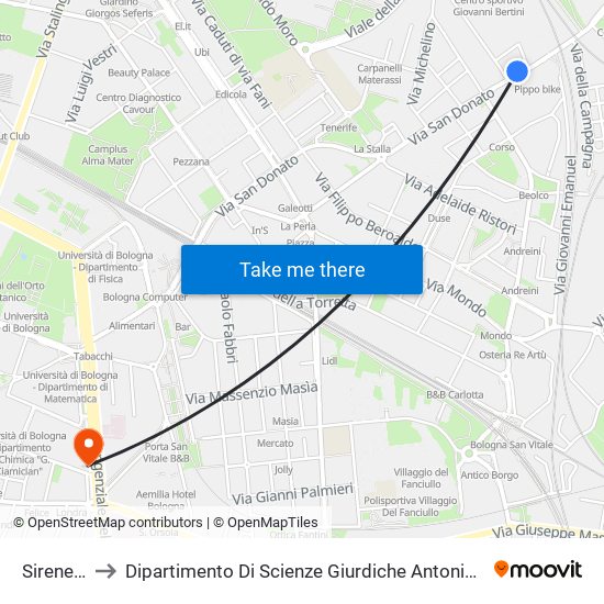Sirenella to Dipartimento Di Scienze Giurdiche Antonio Cicu map