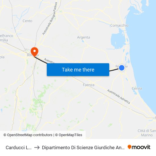 Carducci Liceo to Dipartimento Di Scienze Giurdiche Antonio Cicu map