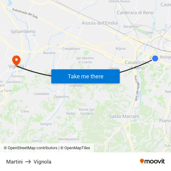 Martini to Vignola map