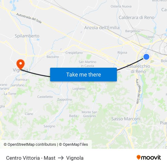 Centro Vittoria - Mast to Vignola map