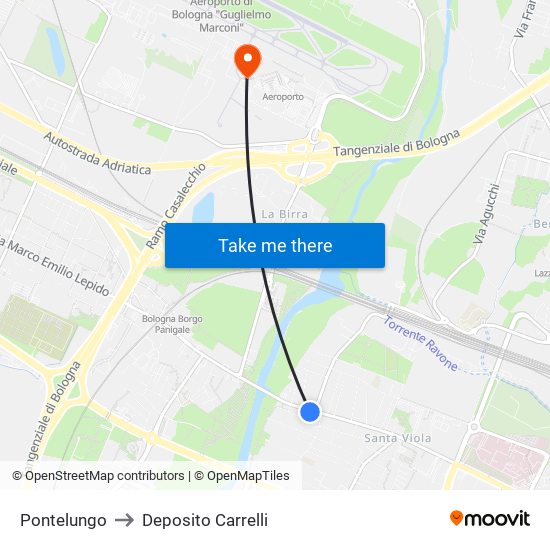 Pontelungo to Deposito Carrelli map