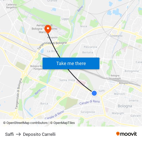 Saffi to Deposito Carrelli map