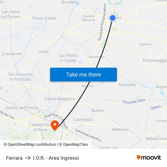 Ferrara to I.O.R. - Area Ingressi map