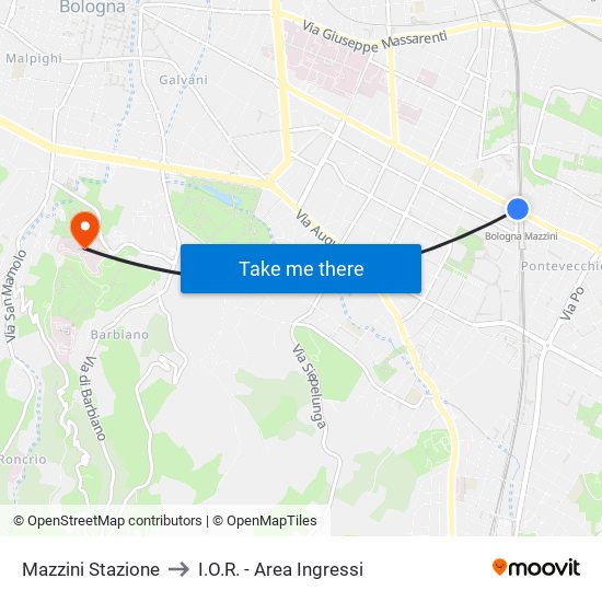 Mazzini Stazione to I.O.R. - Area Ingressi map