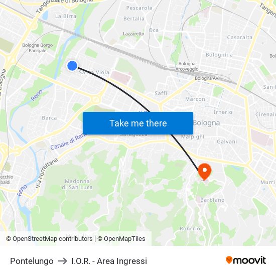 Pontelungo to I.O.R. - Area Ingressi map