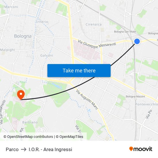 Parco to I.O.R. - Area Ingressi map