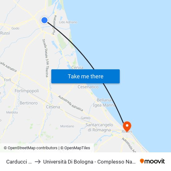 Carducci Liceo to Università Di Bologna - Complesso Navigare Necesse map