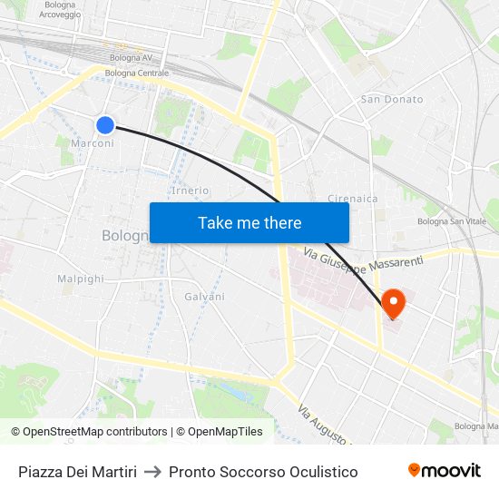 Piazza Dei Martiri to Pronto Soccorso Oculistico map