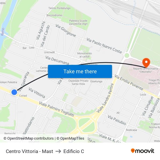 Centro Vittoria - Mast to Edificio C map