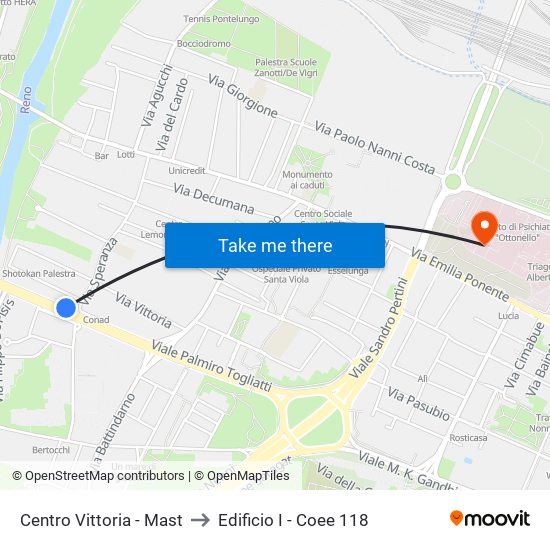Centro Vittoria - Mast to Edificio I - Coee 118 map