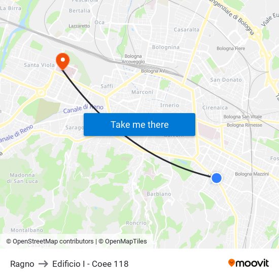 Ragno to Edificio I - Coee 118 map