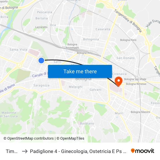 Timavo to Padiglione 4 - Ginecologia, Ostetricia E Ps Ostetrico map