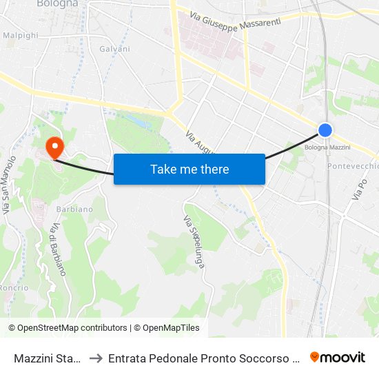 Mazzini Stazione to Entrata Pedonale Pronto Soccorso Ortopedico map