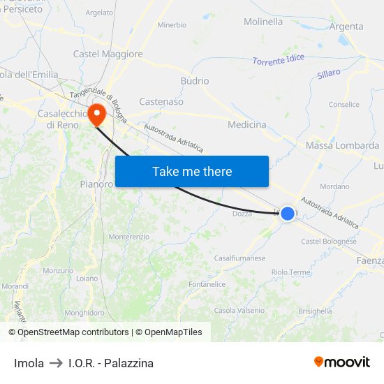 Imola to I.O.R. - Palazzina map