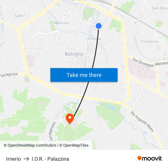 Irnerio to I.O.R. - Palazzina map