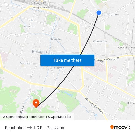 Repubblica to I.O.R. - Palazzina map