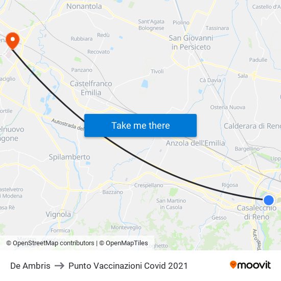 De Ambris to Punto Vaccinazioni Covid 2021 map