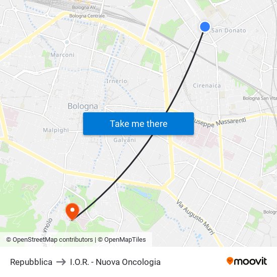 Repubblica to I.O.R. - Nuova Oncologia map