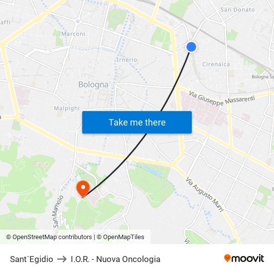 Sant`Egidio to I.O.R. - Nuova Oncologia map