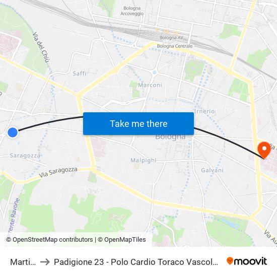 Martini to Padigione 23 - Polo Cardio Toraco Vascolare map