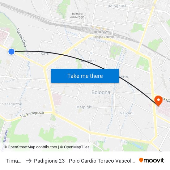 Timavo to Padigione 23 - Polo Cardio Toraco Vascolare map